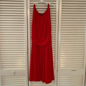 EXPRESS Red Stretch Rayon A-Line Sleeveless Dress size XS Lined Very Good Used